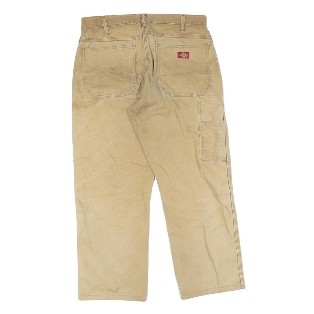 DICKIES Mens Regular Fit Beige Denim W32 L28 Workwear Zip Closure Jeans