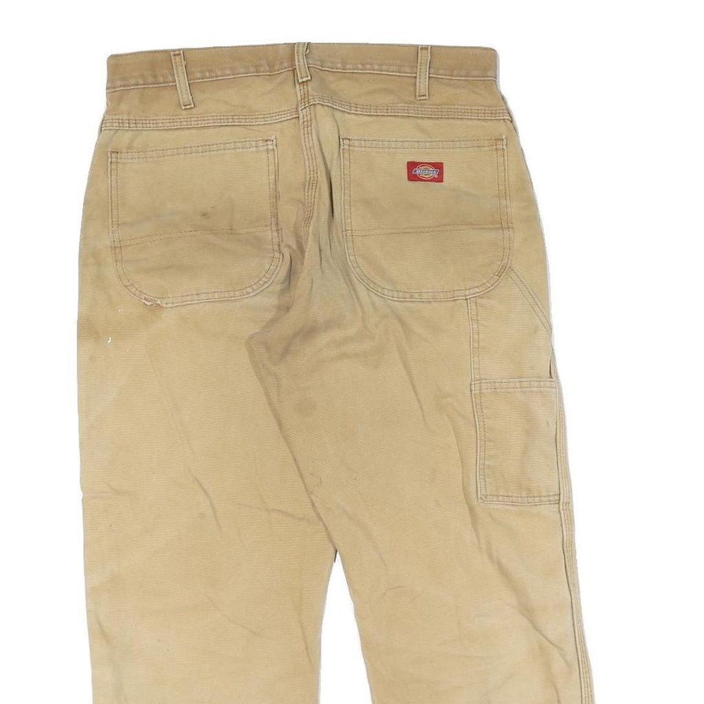 DICKIES Mens Regular Fit Beige Denim W32 L28 Workwear Zip Closure Jeans