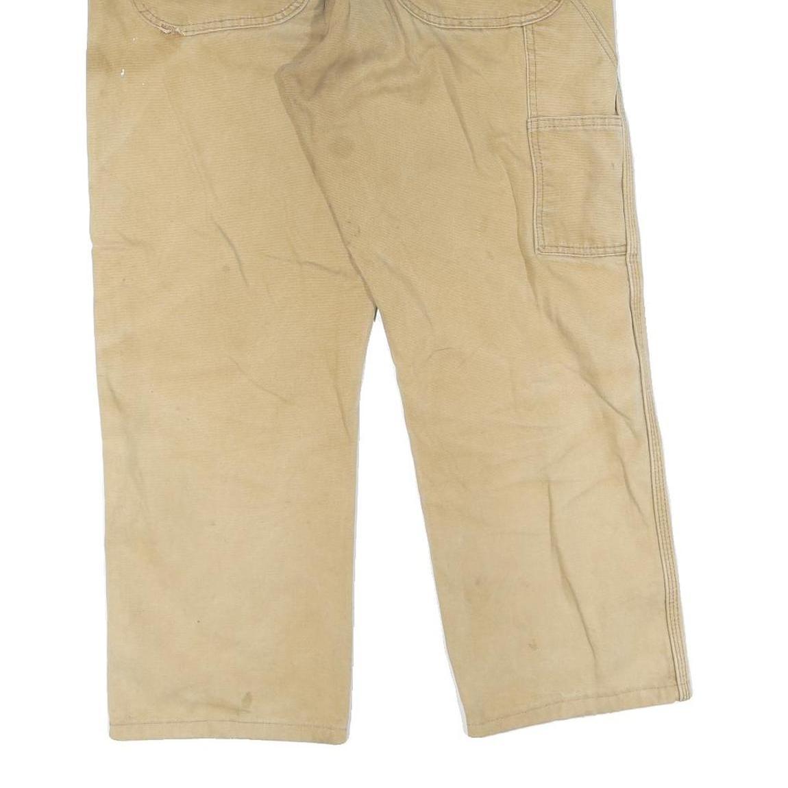 DICKIES Mens Regular Fit Beige Denim W32 L28 Workwear Zip Closure Jeans