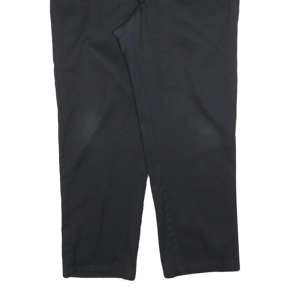 DICKIES Mens Cotton Blend Black Regular Straight Trousers W42 L32 Workwear Zip