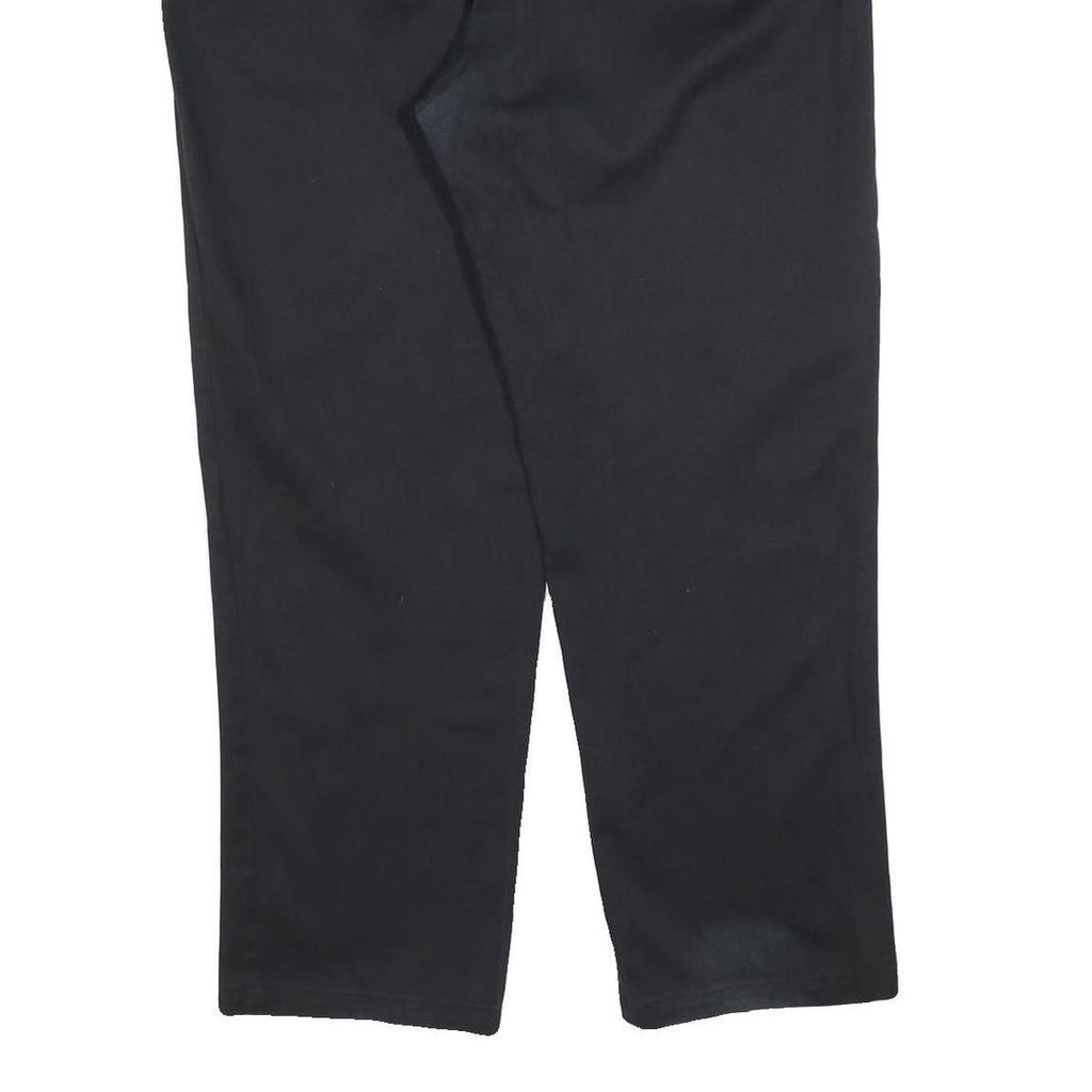 DICKIES Mens Cotton Blend Black Regular Straight Trousers W42 L32 Workwear Zip