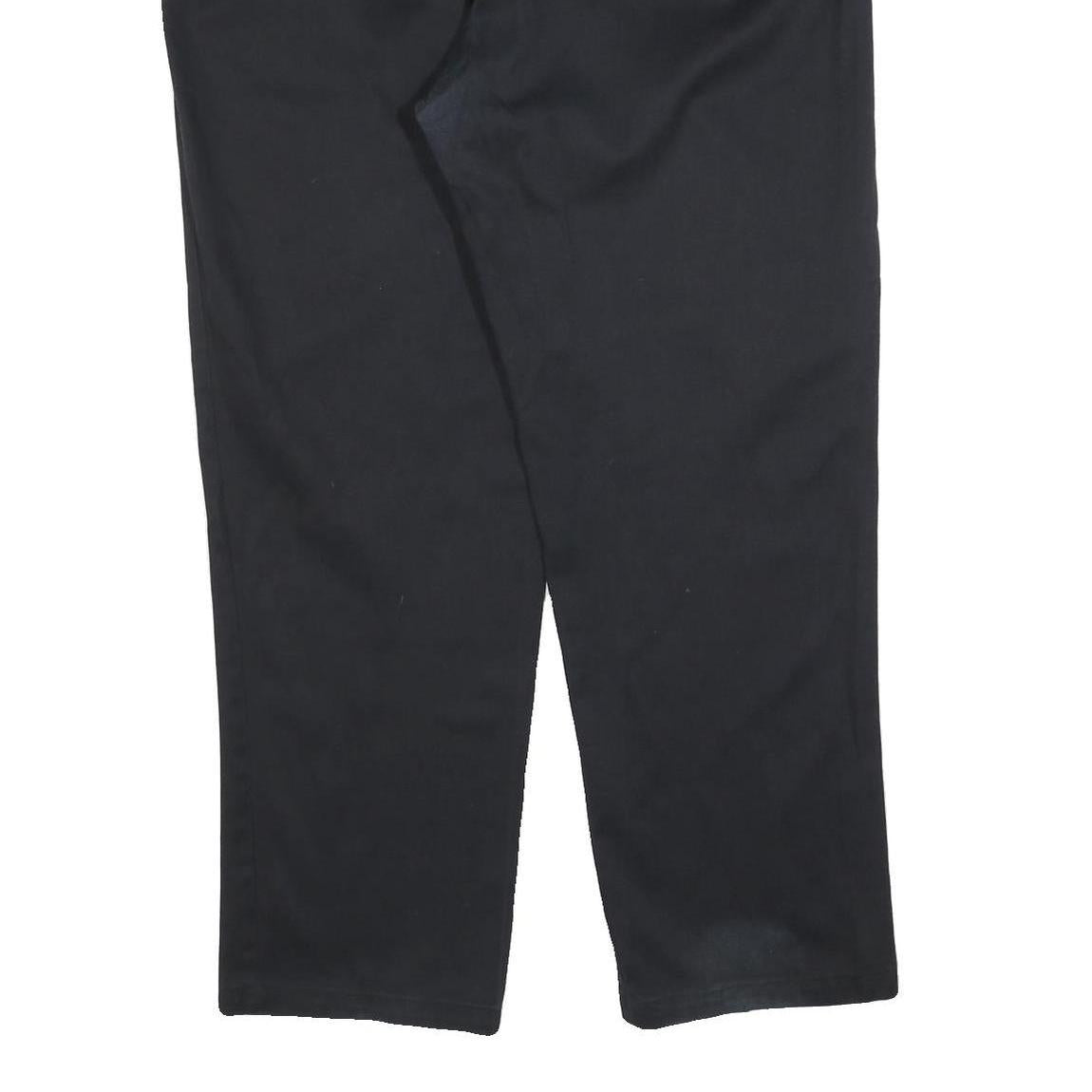 DICKIES Mens Cotton Blend Black Regular Straight Trousers W42 L32 Workwear Zip