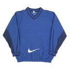 NIKE Boys Blue & Navy V-Neck XL Sweatshirt Pullover Swoosh Logo Sportswear
