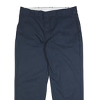 DICKIES Mens Cotton Blend Navy Relaxed Straight Trousers W40 L30 Workwear