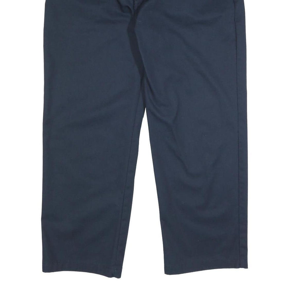 DICKIES Mens Cotton Blend Navy Relaxed Straight Trousers W40 L30 Workwear
