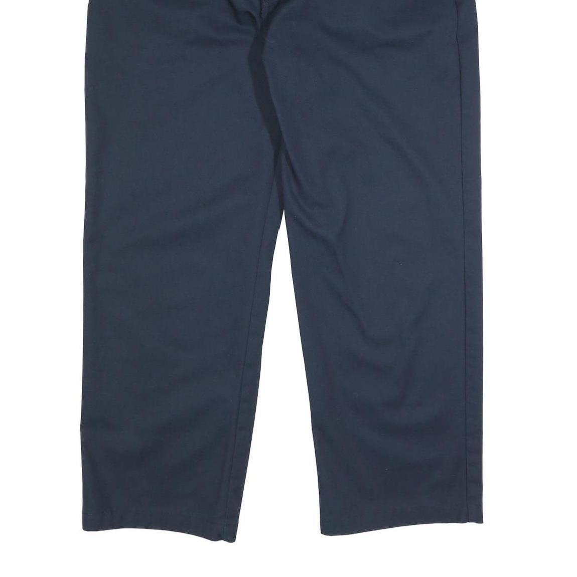 DICKIES Mens Cotton Blend Navy Relaxed Straight Trousers W40 L30 Workwear