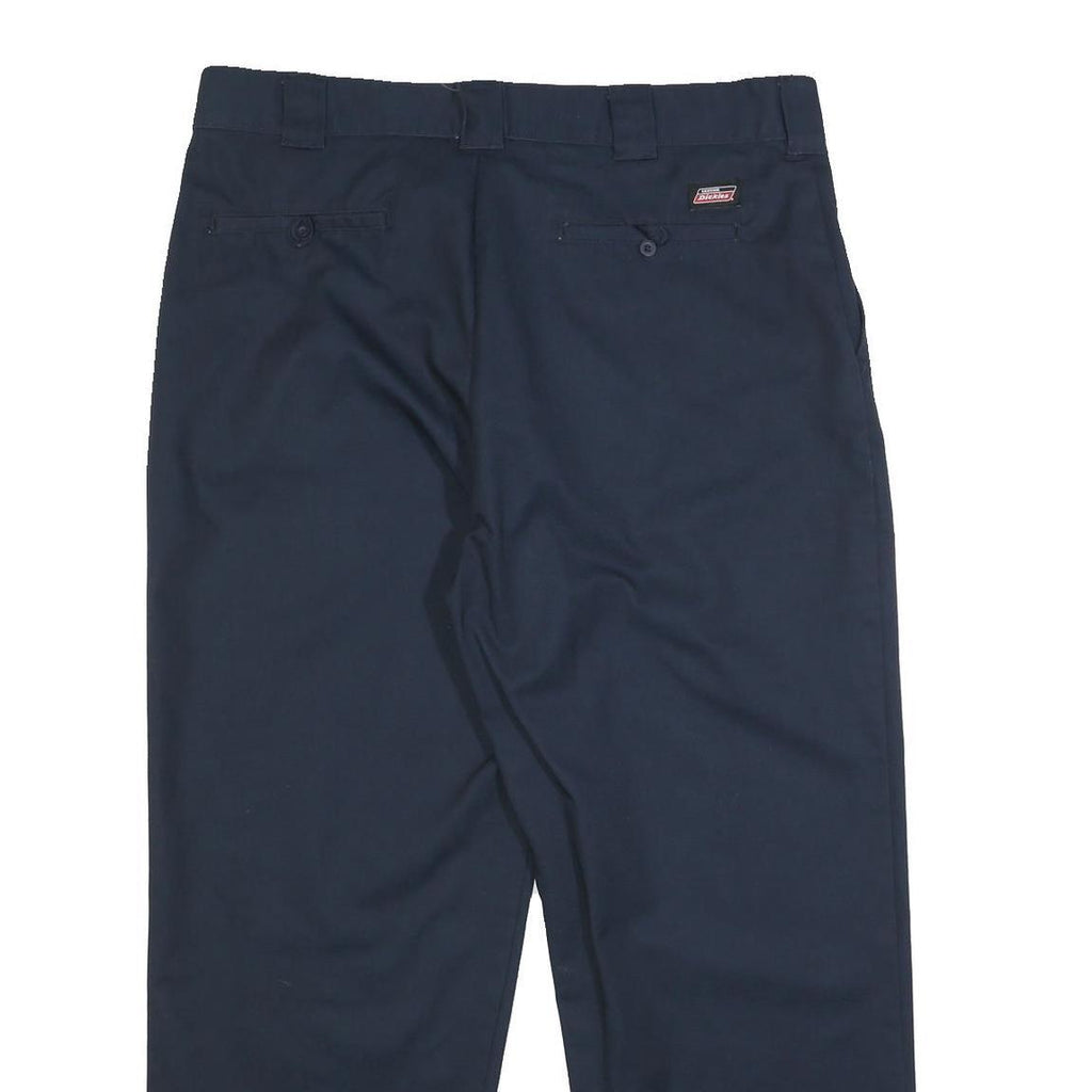 DICKIES Mens Cotton Blend Navy Relaxed Straight Trousers W40 L30 Workwear