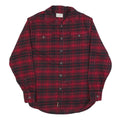 JACHS Mens Red & Black Plaid Shirt M Cotton Blend Casual Button Shirt