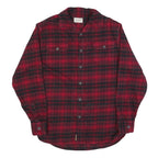 JACHS Mens Red & Black Plaid Shirt M Cotton Blend Casual Button Shirt