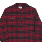 JACHS Mens Red & Black Plaid Shirt M Cotton Blend Casual Button Shirt
