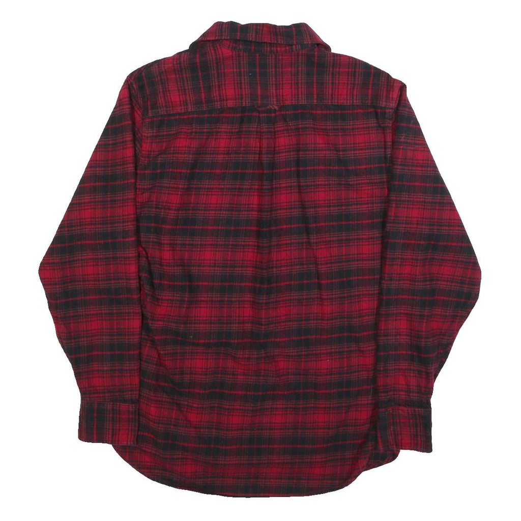JACHS Mens Red & Black Plaid Shirt M Cotton Blend Casual Button Shirt