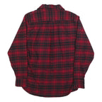 JACHS Mens Red & Black Plaid Shirt M Cotton Blend Casual Button Shirt
