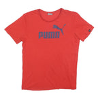 PUMA Mens Red Graphic T-Shirt XS Short Sleeve Crew Neck Cotton Blend Casual