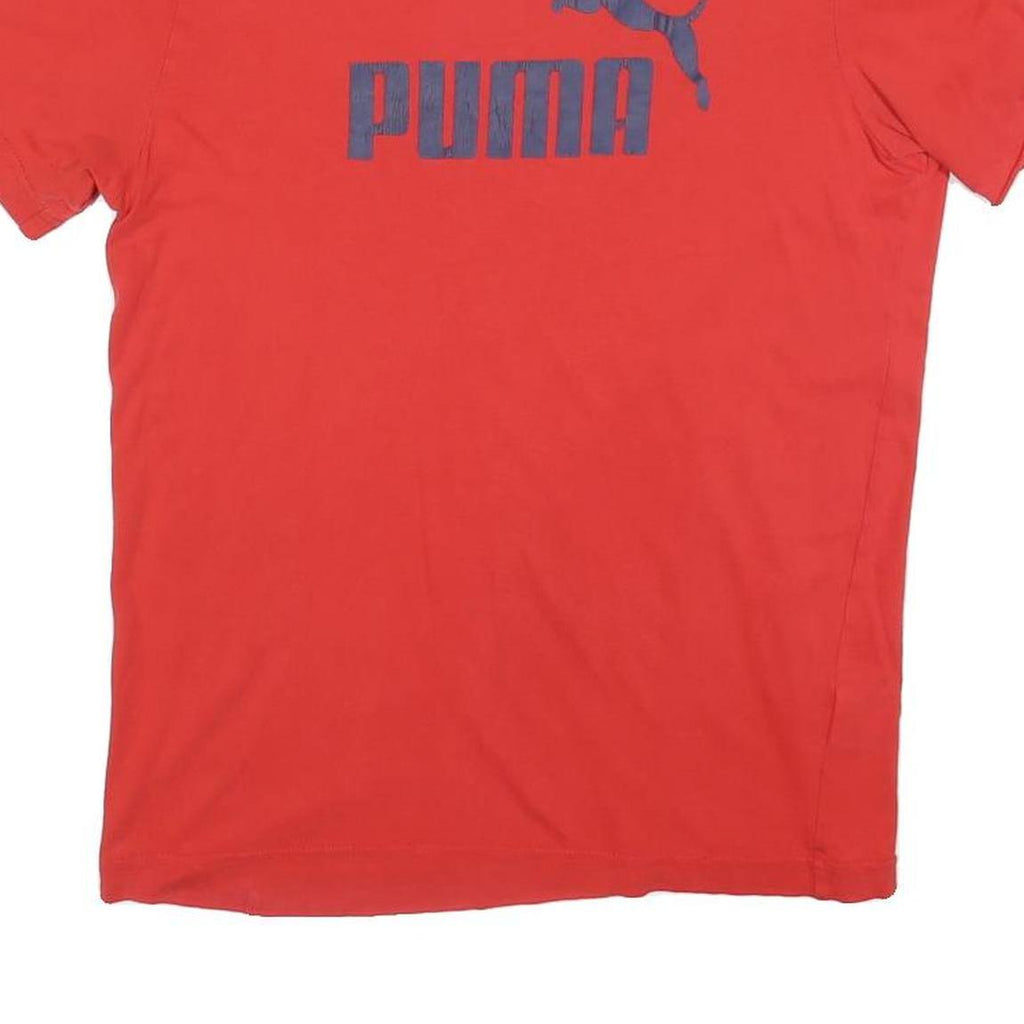 PUMA Mens Red Graphic T-Shirt XS Short Sleeve Crew Neck Cotton Blend Casual