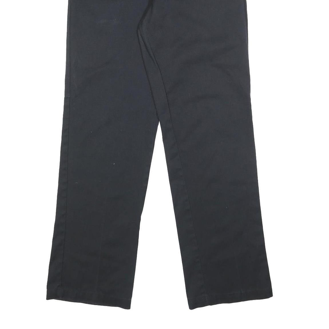 DICKIES Mens Cotton Blend Black Regular Straight Trousers W28 L32 Workwear Zip