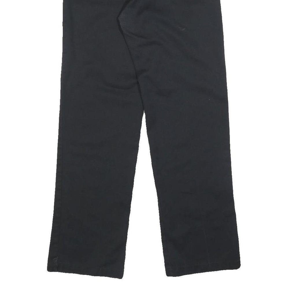 DICKIES Mens Cotton Blend Black Regular Straight Trousers W28 L32 Workwear Zip
