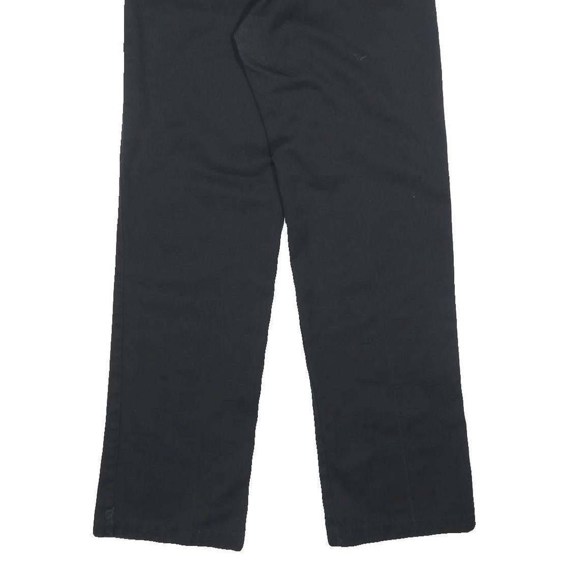 DICKIES Mens Cotton Blend Black Regular Straight Trousers W28 L32 Workwear Zip