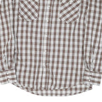 WESTERN ALOA Womens Brown & White Checked Shirt 2XL Cotton Blend Long Sleeve