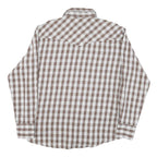 WESTERN ALOA Womens Brown & White Checked Shirt 2XL Cotton Blend Long Sleeve