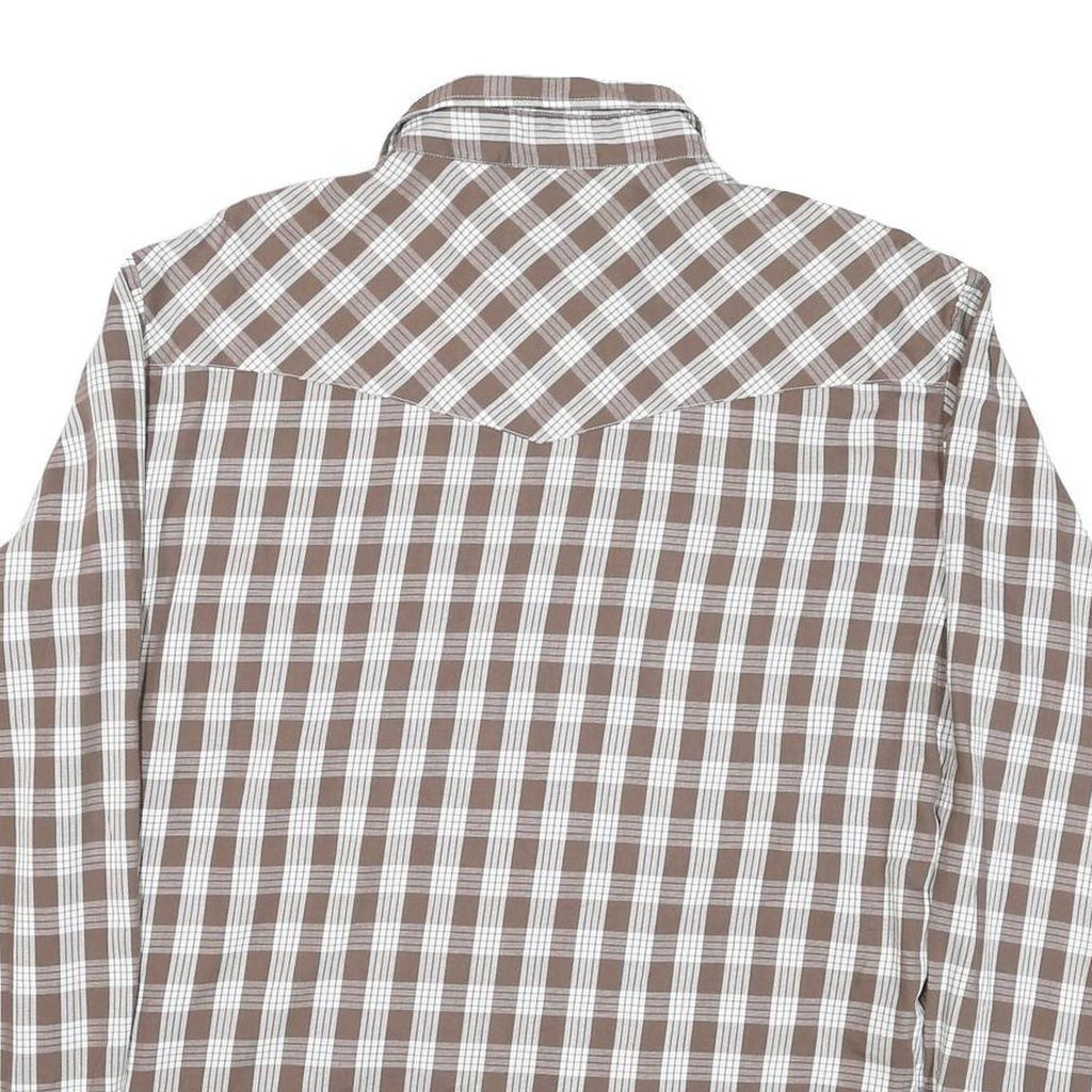 WESTERN ALOA Womens Brown & White Checked Shirt 2XL Cotton Blend Long Sleeve
