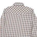 WESTERN ALOA Womens Brown & White Checked Shirt 2XL Cotton Blend Long Sleeve