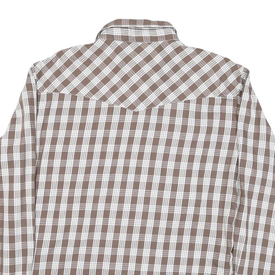 WESTERN ALOA Womens Brown & White Checked Shirt 2XL Cotton Blend Long Sleeve