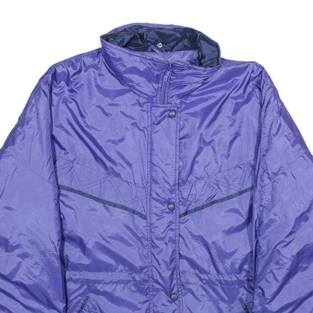 SEQUENCE Womens Purple Nylon Zip Jacket UK 18 Plain Lightweight Outerwear