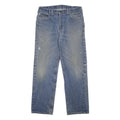 CARHARTT Mens Jeans Blue Regular Straight Denim Medium W36 L32 Distressed Zip