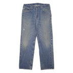 CARHARTT Mens Jeans Blue Regular Straight Denim Medium W36 L32 Distressed Zip