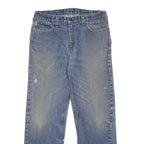 CARHARTT Mens Jeans Blue Regular Straight Denim Medium W36 L32 Distressed Zip
