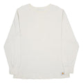 CARHARTT Mens White Crew Neck L Long Sleeve Cotton Sweatshirt Waffle Knit