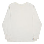 CARHARTT Mens White Crew Neck L Long Sleeve Cotton Sweatshirt Waffle Knit