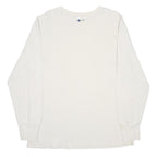 CARHARTT Mens White Crew Neck L Long Sleeve Cotton Sweatshirt Waffle Knit
