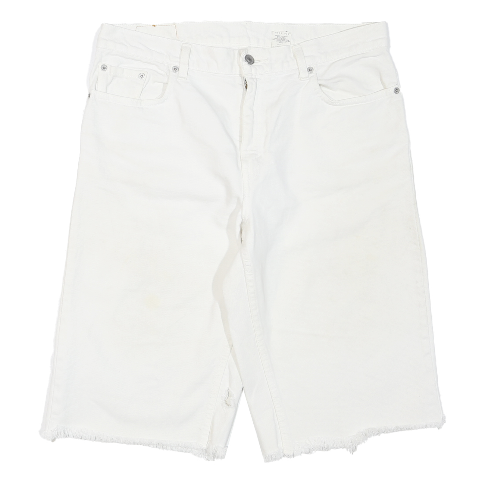 LEVIS Womens White Denim Cut-Off Shorts M W34 Casual Frayed Hem Cotton Blend
