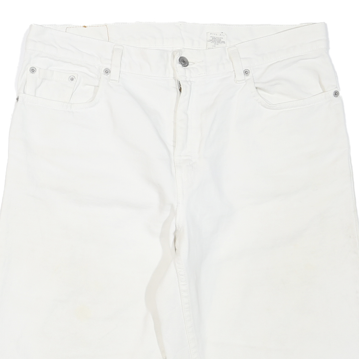 LEVIS Womens White Denim Cut-Off Shorts M W34 Casual Frayed Hem Cotton Blend