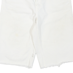 LEVIS Womens White Denim Cut-Off Shorts M W34 Casual Frayed Hem Cotton Blend