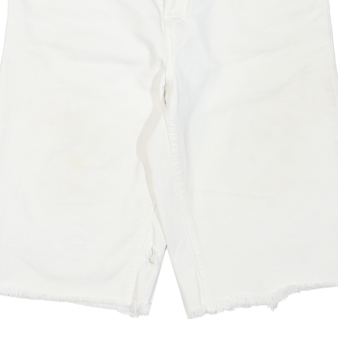 LEVIS Womens White Denim Cut-Off Shorts M W34 Casual Frayed Hem Cotton Blend