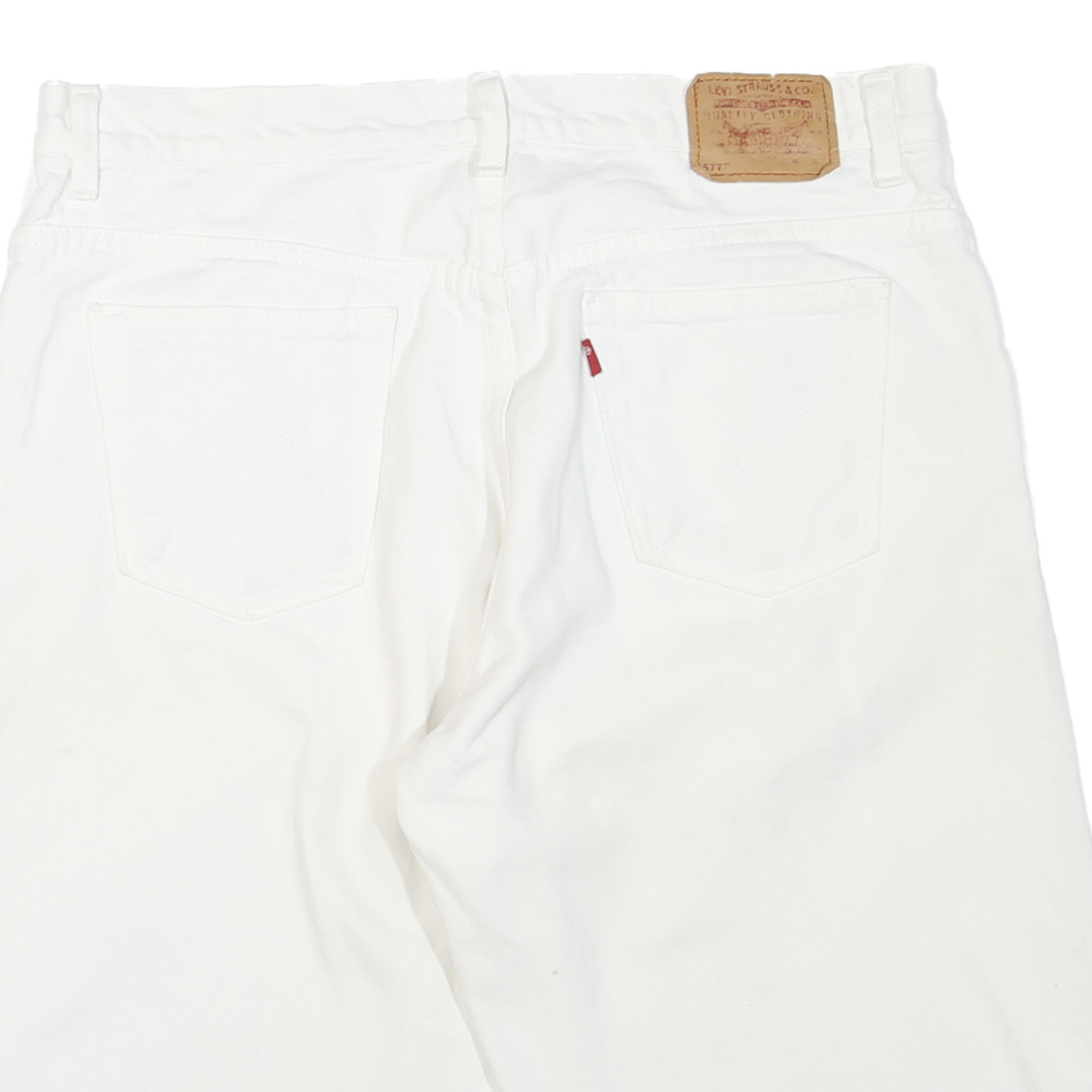 LEVIS Womens White Denim Cut-Off Shorts M W34 Casual Frayed Hem Cotton Blend