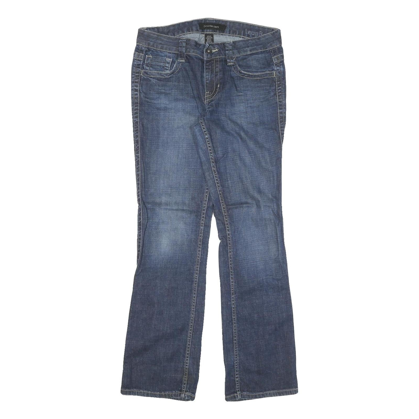 CALVIN KLEIN JEANS Womens Blue Regular Bootcut Denim Light W30 L30 Stylish Zip