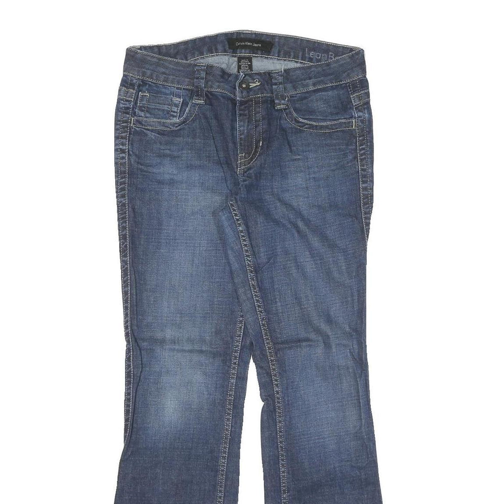 CALVIN KLEIN JEANS Womens Blue Regular Bootcut Denim Light W30 L30 Stylish Zip