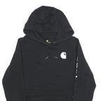 CARHARTT Womens Black Hoodie S Pullover Cotton Blend Casual Logo Print
