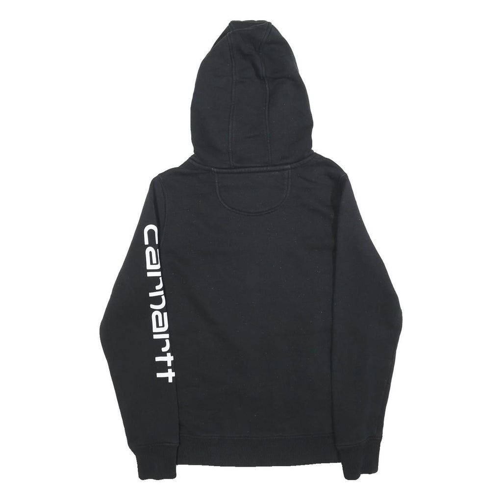 CARHARTT Womens Black Hoodie S Pullover Cotton Blend Casual Logo Print