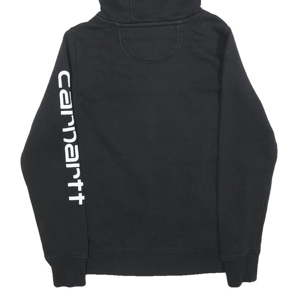 CARHARTT Womens Black Hoodie S Pullover Cotton Blend Casual Logo Print
