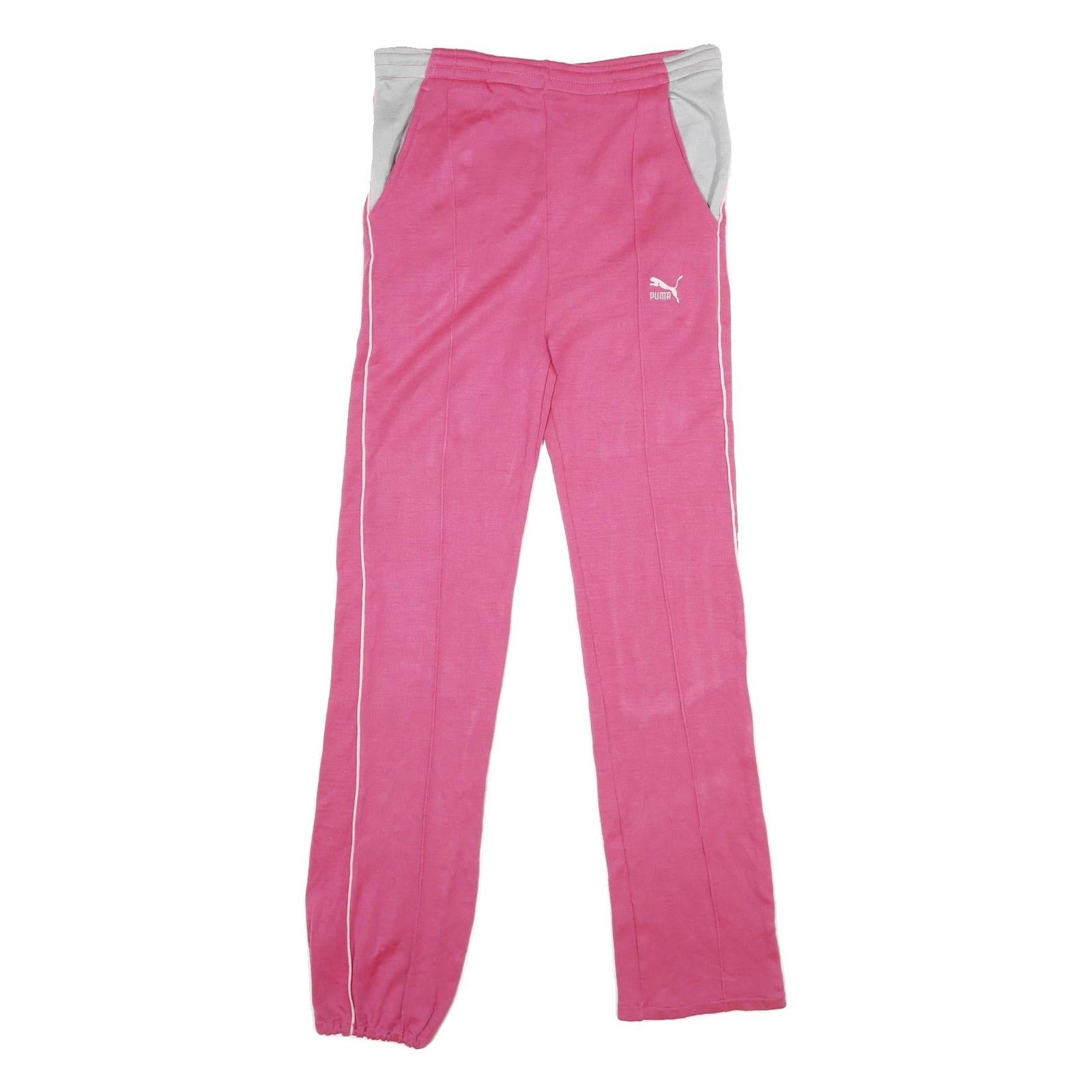 PUMA Womens Joggers Pink & Grey S W32 L31 Slim Tapered Fit Casual Sport