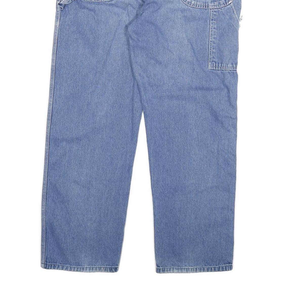 DICKIES Mens Jeans Blue Regular Straight Denim Medium W35 L29 Workwear Zip