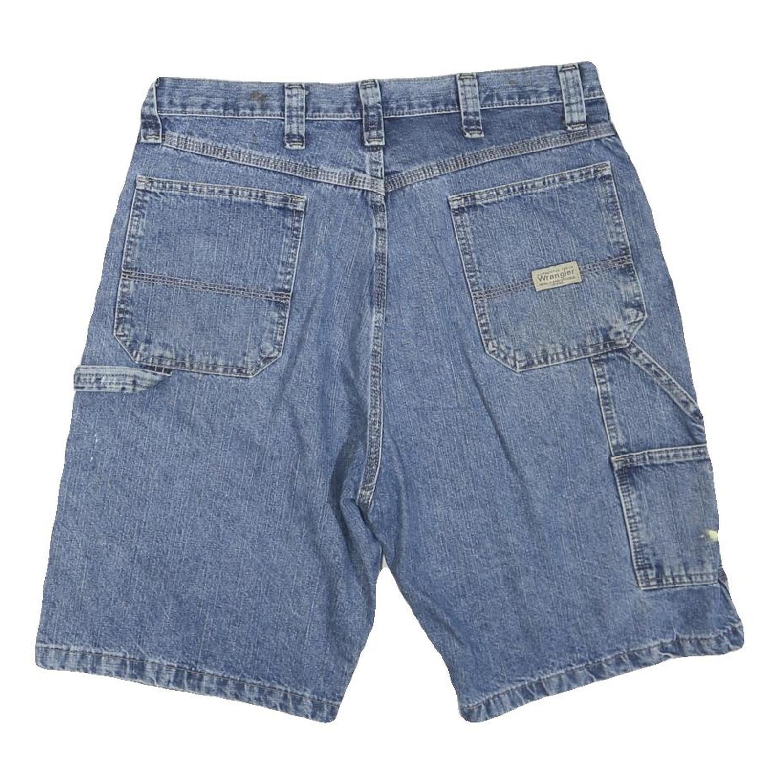 WRANGLER Mens Denim Blue Casual Shorts M W34 Workwear Utility Classic Fit