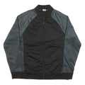 STARTER Mens Black & Grey Athletic Polyester Blend Zip Bomber Jacket M