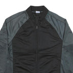 STARTER Mens Black & Grey Athletic Polyester Blend Zip Bomber Jacket M