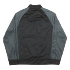 STARTER Mens Black & Grey Athletic Polyester Blend Zip Bomber Jacket M
