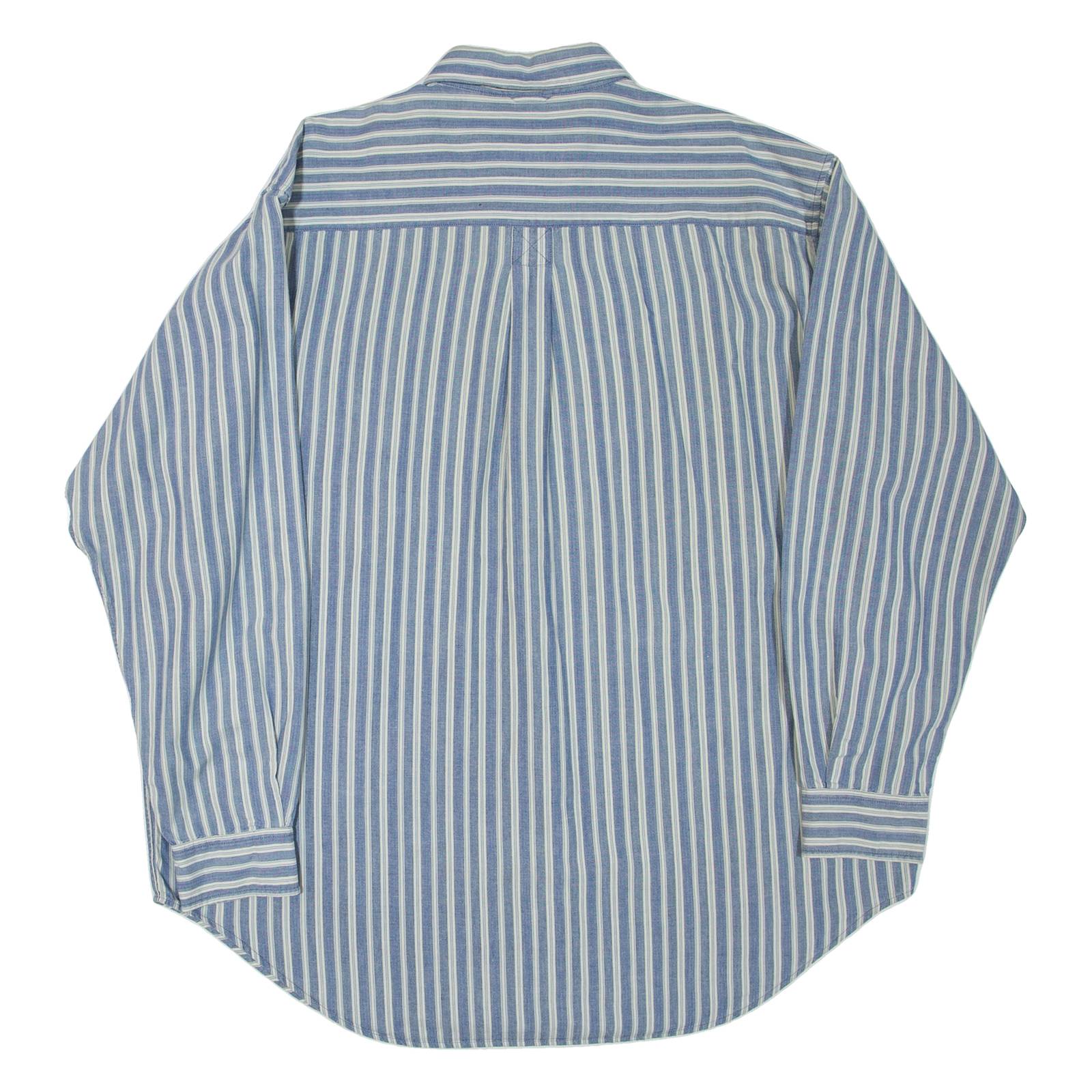 TIMBERLAND Mens Shirt Blue Striped Long Sleeve L
